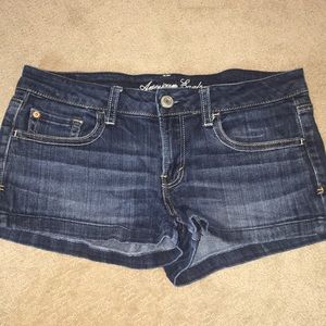 Darkwash denim shorts